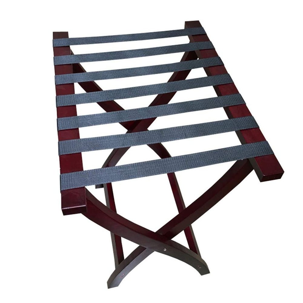 YUSIWOAL Luggage Rack Suitcase Rack - Hotel Folding Luggage Stand, Guest Room Floor Luggage Stand, Solid Wood Luggage Holder with Nylon Cord, 60X47X67Cm