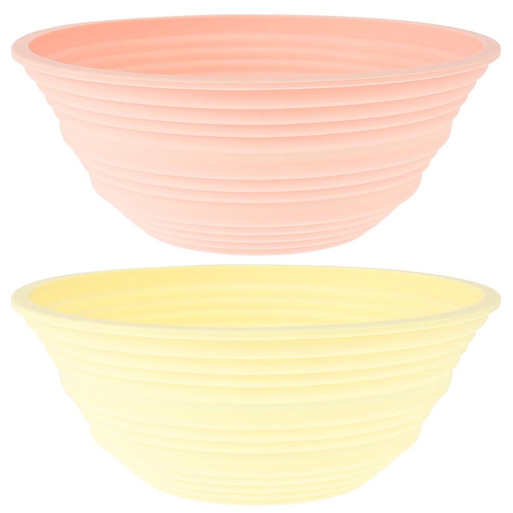 2PCS Silicone Banneton Bread Proofing Baskets,9 Inch Round & 10 Inch Oval Sourdough Tools Kit,Foldable Sourdough Baking Baske,Waterproof, Less Prone to Mold Growth