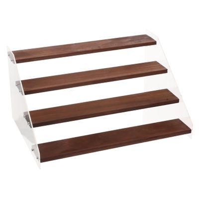 Levemolo Solid Wood Storage Rack Display Shelf Riser Organizer Acrylic Wood Risers for Decor Display