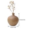 Mokylor Round Wood Vase for Decor, Elegant Grain Round Shaped Stained Mango Tree Wooden Dried Flower Vase, Handmade Table Flower Vases Decorative for Living Room Office Farmhouse Decorations (C) view 2