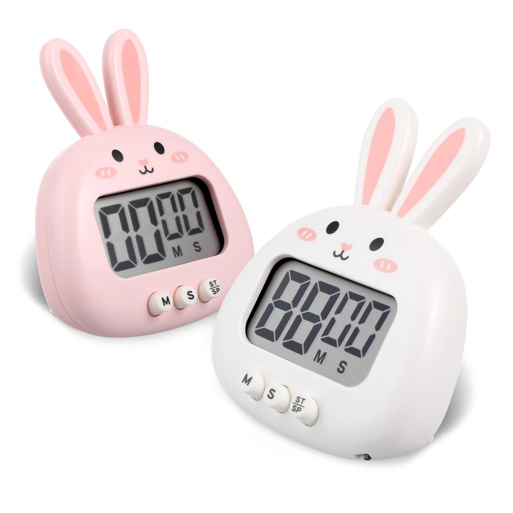Cabilock 2pcs Visual Countdown Timer Led Digital Kitchen Timers for Students and Cooking