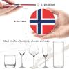 6 Pack Norway Flag Leather Coaster with Holder for Drinks- Heat Resistant Non-Slip National Flag Funny Coasters for Wooden Table Coffee Bar Kitchen Decor Housewarming, Set of 6 view 4