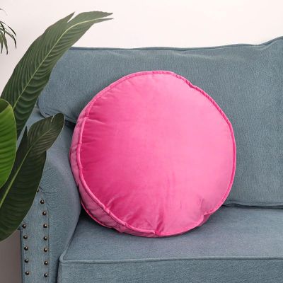 ANYEI Plush Round Pillow - Soft and Comfortable Velvet Simple Pillow for Stylish Living Environment (Rose)