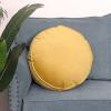 ANYEI Plush Round Pillow - Soft and Comfortable Velvet Simple Pillow for Stylish Living Environment (Dark Yellow) view 1