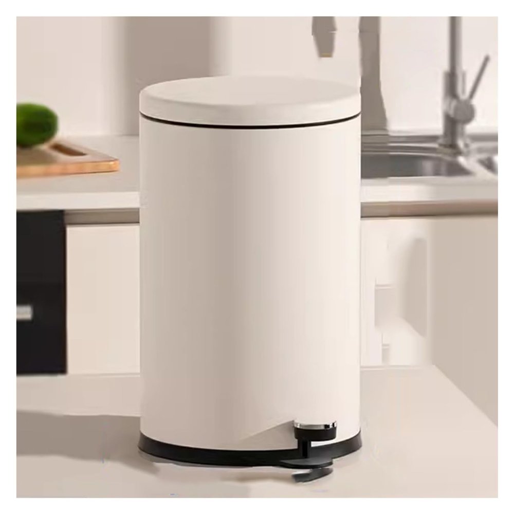 Bathroom Waste Bin Stainless Steel Trash Can Foot Pedal with Lid Living Room Kitchen Bedroom Simple Large Capacity Kitchen Garbage Bin (Size : E)