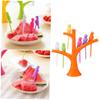 Zerodeko 6pcs Bird Fruit Forks 1pc Tree Base Reusable Plastic Forks for Desserts Easy Cleaning view 1