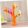 Zerodeko 6pcs Bird Fruit Forks 1pc Tree Base Reusable Plastic Forks for Desserts Easy Cleaning view 2