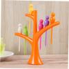 Zerodeko 6pcs Bird Fruit Forks 1pc Tree Base Reusable Plastic Forks for Desserts Easy Cleaning view 3