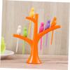 Zerodeko 6pcs Bird Fruit Forks 1pc Tree Base Reusable Plastic Forks for Desserts Easy Cleaning view 4