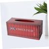 Ciieeo Vintage Container Tissue Box Holder for Home Decor Retro Desktop Napkin Organizer Metal Tissue Box for Living Room and Office (Red Flag Pattern) view 2