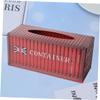 Ciieeo Vintage Container Tissue Box Holder for Home Decor Retro Desktop Napkin Organizer Metal Tissue Box for Living Room and Office (Red Flag Pattern) view 4