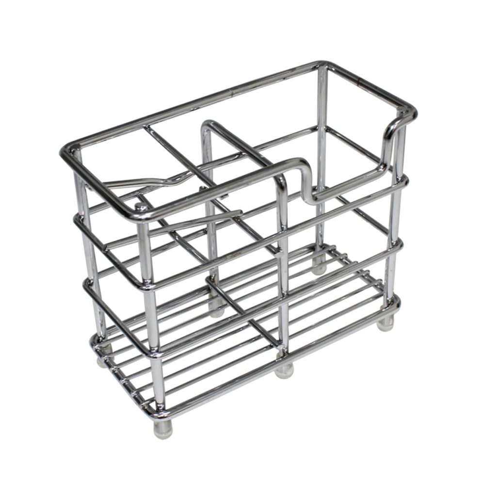 Ciieeo Stainless Steel Toothbrush Holder Toothpaste Organizer Stand Toothbrush Slots Bathroom Storage Rack for Countertop Easy Drainage Ventilation Keeps Bathroom Tidy