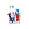 Ciieeo Stainless Steel Toothbrush Holder Toothpaste Organizer Stand Toothbrush Slots Bathroom Storage Rack for Countertop Easy Drainage Ventilation Keeps Bathroom Tidy view 3