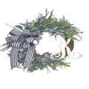Lavender and Lamb's Ear Monogram Initial Front Door Wreath with Choice of Bow on Grapevine Base-Handmade in the USA view 1