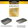 casaWare Ceramic Coated Non-Stick 2pc Bake & Cover Set Ultimate Commercial Weight, 15x10x3-inch Deep Lasagna/Roaster Pan and 14x9.5x3/4-inch Cookie Sheet/Baking Cover Pan with Handles (Silver Granite) view 2