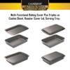 casaWare Ceramic Coated Non-Stick 2pc Bake & Cover Set Ultimate Commercial Weight, 15x10x3-inch Deep Lasagna/Roaster Pan and 14x9.5x3/4-inch Cookie Sheet/Baking Cover Pan with Handles (Silver Granite) view 3