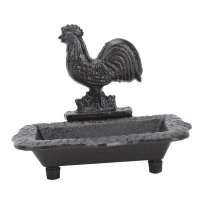 Amosfun Retro Style Soap Box Rooster Design Sturdy Cast Iron Soap Holder Perfect for Bathroom