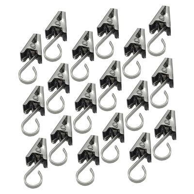 Amosfun 100pcs Stainless Steel Curtain Clips Use Hooks for Shower and Window Curtains Resistant Non-Slip Design for Home and Bathroom Decor
