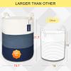 COMSE 2 Pack Tall Laundry Baskets, 15.7" x 21.7", Neutral Cotton Rope, Foldable Laundry Hampers view 2