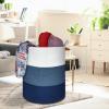 COMSE 2 Pack Tall Laundry Baskets, 15.7" x 21.7", Neutral Cotton Rope, Foldable Laundry Hampers view 4