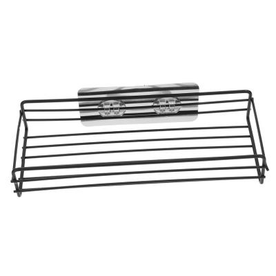 Amosfun Wall-Mounted Bathroom Storage Rack No Drill Shower Organizer for Toiletries Capacity Sundry Shelf for Bath Kitchen Strong Load-Bearing Design