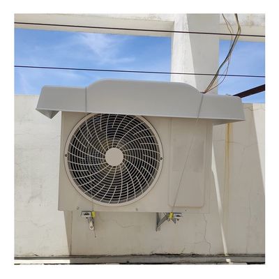 Air Conditioner Cover for outside Units, Outdoor Central Ac Cover, Plastic Hard Shell, Rain Canopy Awning Waterproof Dust Snow-resistant Equipped with Fixed Steel Wire, 97x45x15cm, White