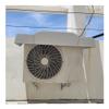 Air Conditioner Cover for outside Units, Outdoor Central Ac Cover, Plastic Hard Shell, Rain Canopy Awning Waterproof Dust Snow-resistant Equipped with Fixed Steel Wire, 97x45x15cm, White view 1