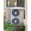 Air Conditioner Cover for outside Units, Outdoor Central Ac Cover, Plastic Hard Shell, Rain Canopy Awning Waterproof Dust Snow-resistant Equipped with Fixed Steel Wire, 97x45x15cm, White view 4