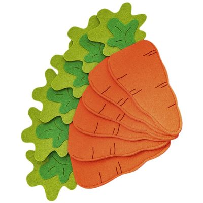 Garneck 6pcs Easter Utensil Cutlery Holders Carrot Pouch Bags Felt Silverware Holder Bag Carrot Utensil Sleeve Easter Table Decoration for Wedding Birthday Party, 26X12CM, Orange