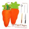Garneck 6pcs Easter Utensil Cutlery Holders Carrot Pouch Bags Felt Silverware Holder Bag Carrot Utensil Sleeve Easter Table Decoration for Wedding Birthday Party, 26X12CM, Orange view 3