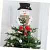 RORPOIR 1pc Christmas Tree Top Snowman Decoration Adorable Fabric Ornament for Xmas Tree Holiday Home Decor for Christmas Parties and Festive Celebrations view 2