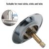 LuckQi Durable Water Plug Sealing Cover Bath Bathroom Bathtub Brass Drain Plug for Bathtub Manually Nickel Chrome view 3