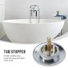 LuckQi Durable Water Plug Sealing Cover Bath Bathroom Bathtub Brass Drain Plug for Bathtub Manually Nickel Chrome view 4