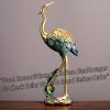 PODSI Crane Statues Painted Heron Figures Indoor Sculpture, Animal Figurines Standing Home Dcor, Bird Desktop Art Figure, Collectible Crafts Decorations for Living Room Party (Medium) view 1