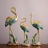 PODSI Crane Statues Painted Heron Figures Indoor Sculpture, Animal Figurines Standing Home Dcor, Bird Desktop Art Figure, Collectible Crafts Decorations for Living Room Party (Medium) view 2