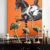 PODSI Crane Statues Painted Heron Figures Indoor Sculpture, Animal Figurines Standing Home Dcor, Bird Desktop Art Figure, Collectible Crafts Decorations for Living Room Party (Medium) view 3