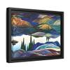 Mirror Lake Ontario Canvas Wall Art Print - Franklin Carmichael Colorful Canada Landscape 9x12 inch (23x30 cm) - Horizontal/Black / 1.25 inch view 1