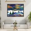 Mirror Lake Ontario Canvas Wall Art Print - Franklin Carmichael Colorful Canada Landscape 9x12 inch (23x30 cm) - Horizontal/Black / 1.25 inch view 2