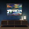 Mirror Lake Ontario Canvas Wall Art Print - Franklin Carmichael Colorful Canada Landscape 9x12 inch (23x30 cm) - Horizontal/Black / 1.25 inch view 3