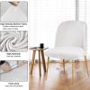 N/A Curved Back Chair Covers, Stretch Velvet Upholstered, Mid Century Modern Accent Dining Chair Covers for Kitchen Living Room,A,1pack view 2