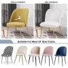 N/A Curved Back Chair Covers, Stretch Velvet Upholstered, Mid Century Modern Accent Dining Chair Covers for Kitchen Living Room,A,1pack view 4