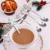 4 PCS Christmas Coffee Tea Spoons Set, 5in Stainless Steel Stirring Mixing Xmas Teaspoons for Coffee Dinner Dessert Stirring Ice Cream, Creative Tableware Gifts Holiday Party Supply view 3