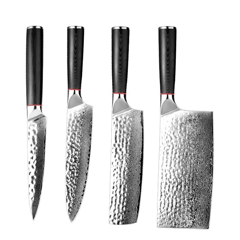 Damascus Knife Set, 4PCS Damascus Knife Set Professional Chef Kitchen Knife Full set home kitchen meat cleaver