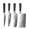 Damascus Knife Set, 4PCS Damascus Knife Set Professional Chef Kitchen Knife Full set home kitchen meat cleaver view 1