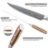 toothgeneric Damascus Knife Set, 8 PCS Damascus Kitchen Knife Set 67-Layer Japanese VG10 Steel Chef's Knife, Cleaver Knife, Bread Knife, Santoku Knife, LAMAJIGA6695 view 3