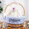 Personalized Easter Basket LINER ONLY With Embroidery Name, Kids Seersucker Fabric w/Name or Monogram, Monogrammed Bunny Tote, Boy & Girl Bag Totes,Boy & Girl Bunny Totes Bag view 2