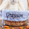 Personalized Easter Basket LINER ONLY With Embroidery Name, Kids Seersucker Fabric w/Name or Monogram, Monogrammed Bunny Tote, Boy & Girl Bag Totes,Boy & Girl Bunny Totes Bag view 3
