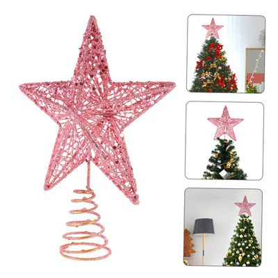 Ciieeo 1pc Beautiful Iron Art Christmas Tree Star Topper Ornament Five-Pointed Star Decoration for Holiday Decor Reusable for Festive Celebrations and Home Decoration