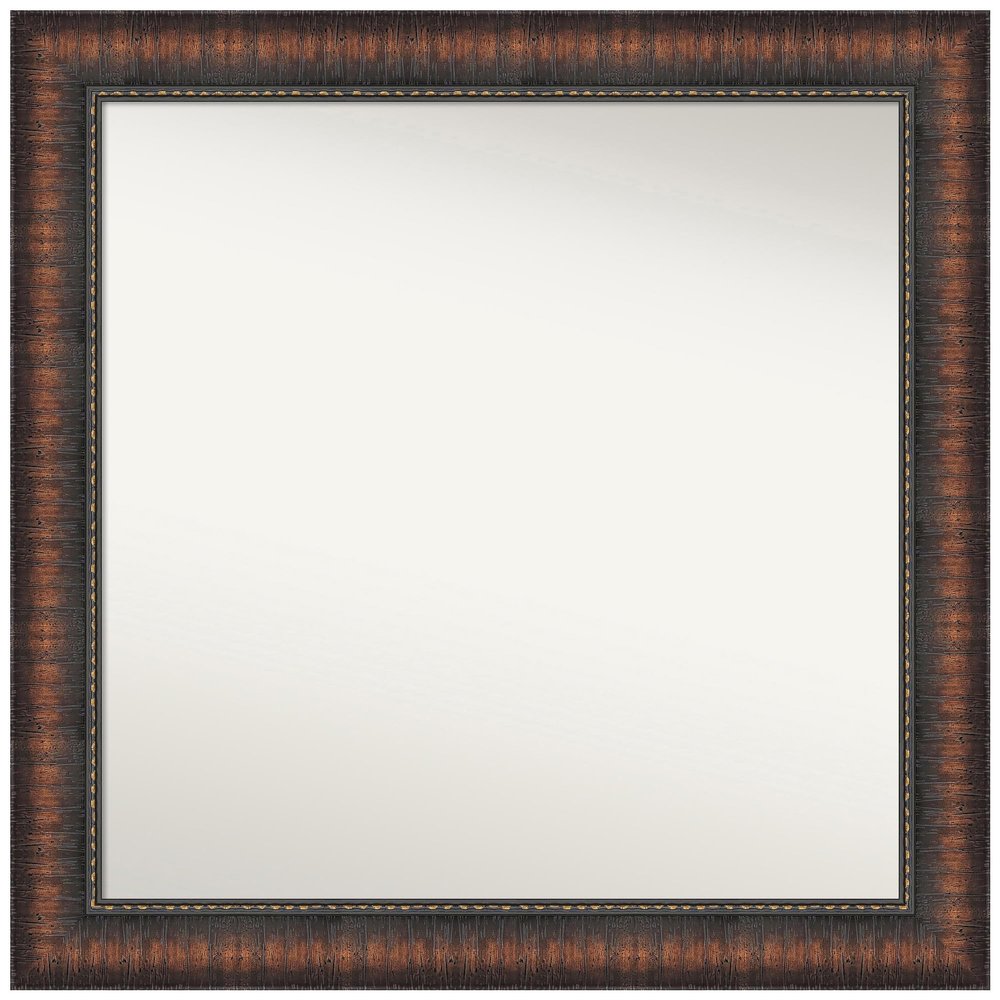 Amanti Art Brown Wall & Bathroom Mirror for Over Sink, 32x34 Large Mirror