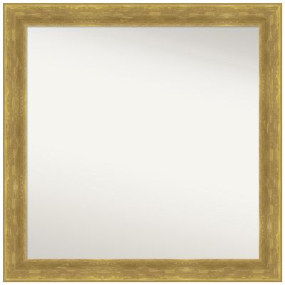 Amanti Art Gold Bathroom Mirror for Over Sink, 23x23 Custom Made Angled Gold Square Vanity Mirror, Medium Modern Wood Frame, Hangs Horizonally and Vertically, Wall Decor